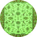 Round Oriental Green Traditional Rug, abs2893grn