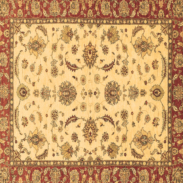 Square Machine Washable Oriental Brown Traditional Rug, wshabs2893brn