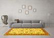 Machine Washable Oriental Yellow Traditional Rug in a Living Room, wshabs2893yw