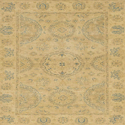 Square Machine Washable Abstract Gold Rug, wshabs2894