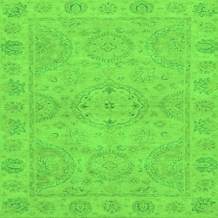 Square Oriental Green Traditional Rug, abs2894grn