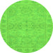 Round Oriental Green Traditional Rug, abs2894grn