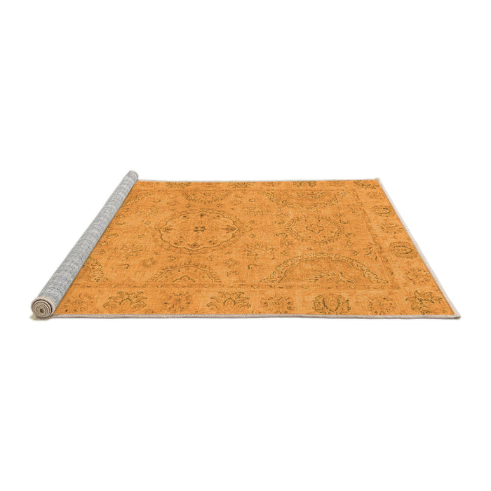 Sideview of Machine Washable Oriental Orange Traditional Area Rugs, wshabs2894org