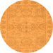 Round Oriental Orange Traditional Rug, abs2894org