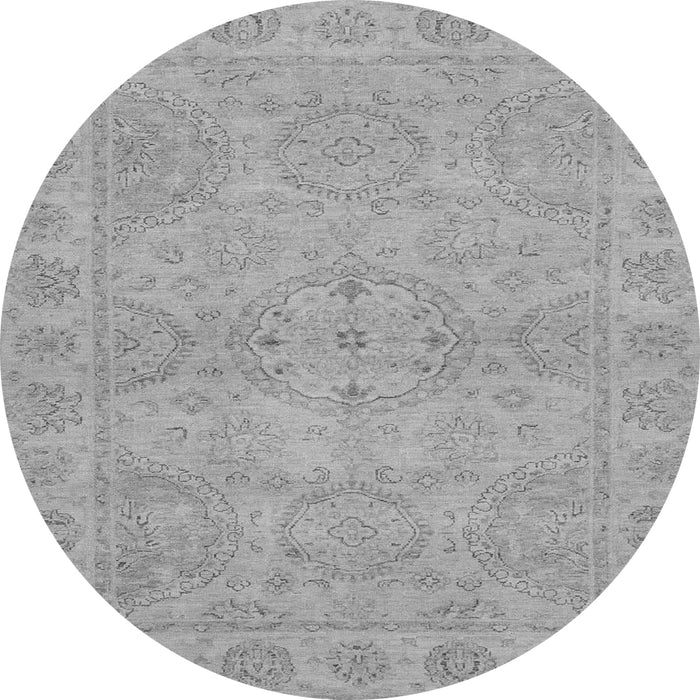 Round Oriental Gray Traditional Rug, abs2894gry