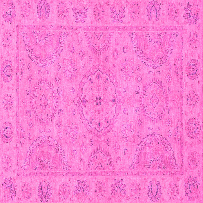 Square Machine Washable Oriental Pink Traditional Rug, wshabs2894pnk