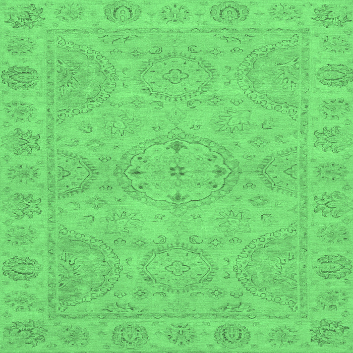 Square Oriental Emerald Green Traditional Rug, abs2894emgrn