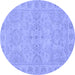 Round Oriental Blue Traditional Rug, abs2894blu