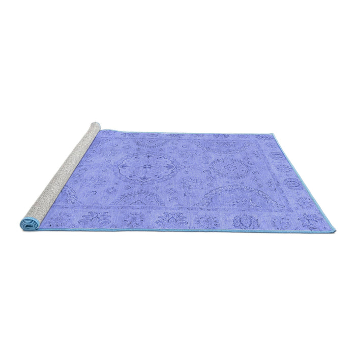 Sideview of Machine Washable Oriental Blue Traditional Rug, wshabs2894blu