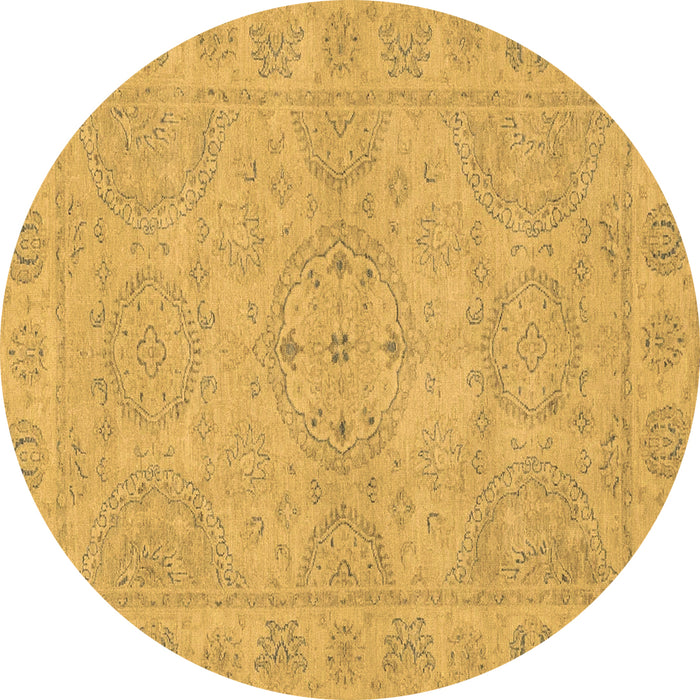 Round Machine Washable Oriental Brown Traditional Rug, wshabs2894brn