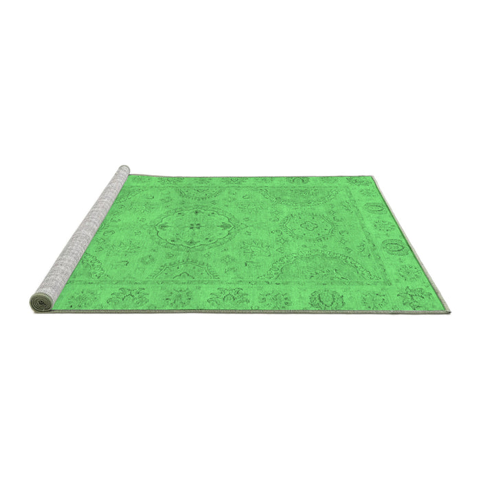 Sideview of Machine Washable Oriental Emerald Green Traditional Area Rugs, wshabs2894emgrn