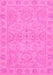 Machine Washable Oriental Pink Traditional Rug, wshabs2894pnk