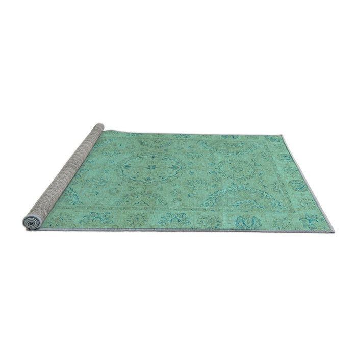 Sideview of Machine Washable Oriental Light Blue Traditional Rug, wshabs2894lblu