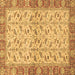 Square Machine Washable Oriental Brown Traditional Rug, wshabs2895brn