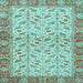 Square Oriental Light Blue Traditional Rug, abs2895lblu