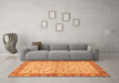 Machine Washable Oriental Orange Traditional Area Rugs in a Living Room, wshabs2895org