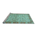 Sideview of Machine Washable Oriental Light Blue Traditional Rug, wshabs2895lblu