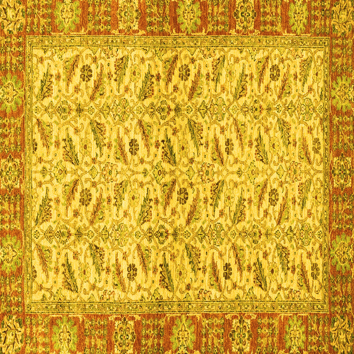 Square Oriental Yellow Traditional Rug, abs2895yw