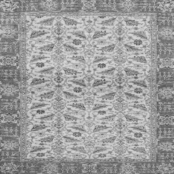 Square Machine Washable Oriental Gray Traditional Rug, wshabs2895gry