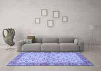 Machine Washable Oriental Blue Traditional Rug, wshabs2895blu