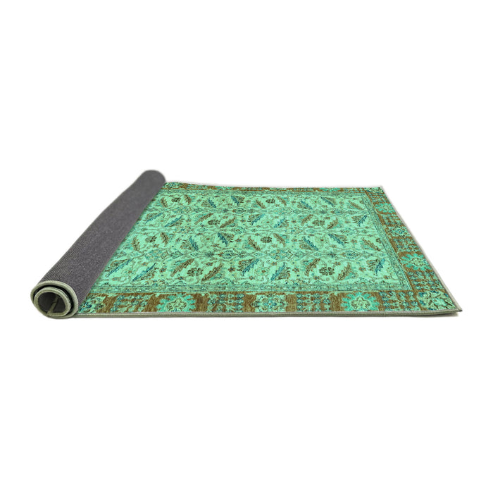Sideview of Oriental Turquoise Traditional Rug, abs2895turq