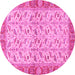 Round Oriental Pink Traditional Rug, abs2895pnk