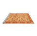 Sideview of Machine Washable Oriental Orange Traditional Area Rugs, wshabs2895org