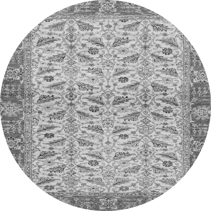 Round Oriental Gray Traditional Rug, abs2895gry