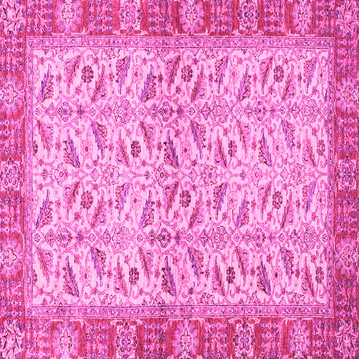 Square Machine Washable Oriental Pink Traditional Rug, wshabs2895pnk