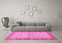 Machine Washable Oriental Pink Traditional Rug, wshabs2895pnk