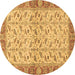 Round Oriental Brown Traditional Rug, abs2895brn