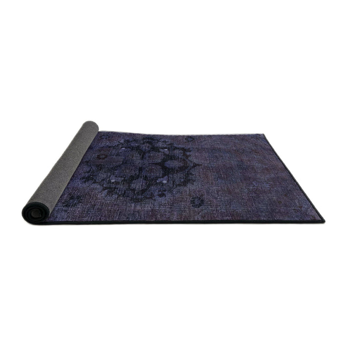 Sideview of Abstract Purple Navy Blue Modern Rug, abs2896