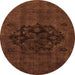 Round Abstract Orange Modern Rug, abs2896org