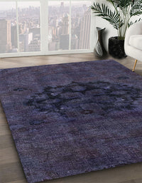 Abstract Purple Navy Blue Modern Rug, abs2896