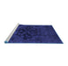 Sideview of Machine Washable Abstract Blue Modern Rug, wshabs2896blu