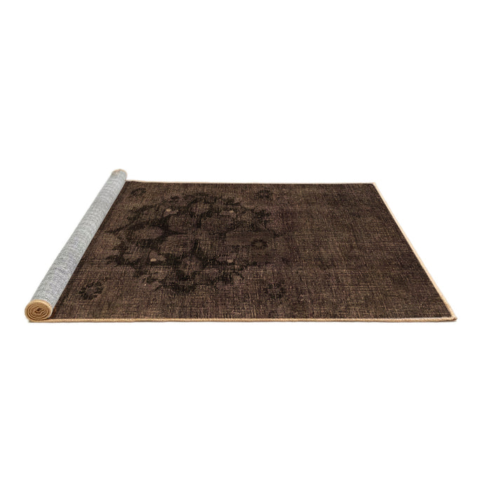 Sideview of Machine Washable Abstract Brown Modern Rug, wshabs2896brn