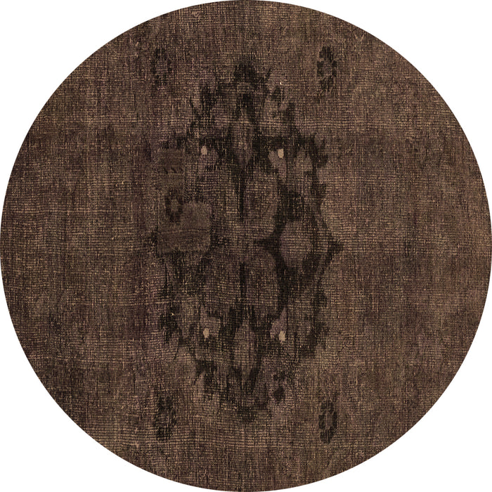 Round Machine Washable Abstract Brown Modern Rug, wshabs2896brn
