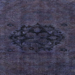 Square Machine Washable Abstract Purple Navy Blue Rug, wshabs2896