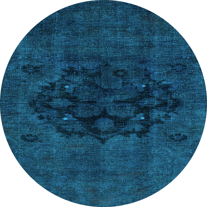 Round Machine Washable Abstract Light Blue Modern Rug, wshabs2896lblu