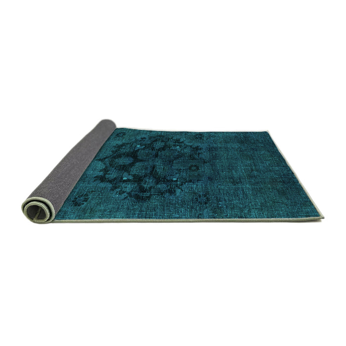 Sideview of Abstract Turquoise Modern Rug, abs2896turq