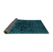 Sideview of Abstract Turquoise Modern Rug, abs2896turq