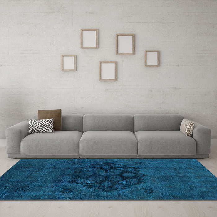 Machine Washable Abstract Light Blue Modern Rug in a Living Room, wshabs2896lblu