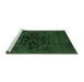 Sideview of Machine Washable Abstract Emerald Green Modern Area Rugs, wshabs2896emgrn