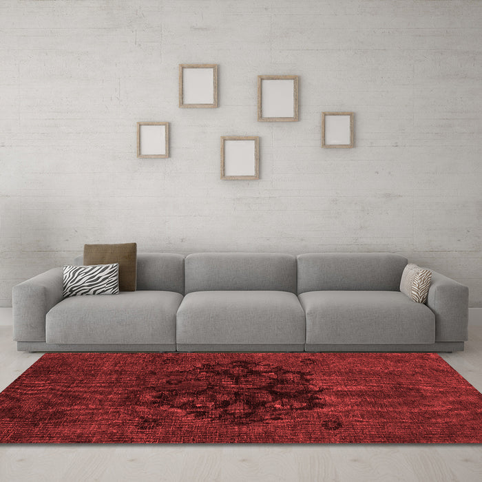 Modern Red Washable Rugs