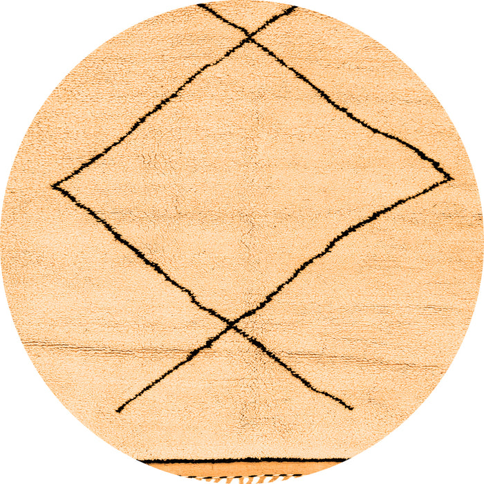 Round Solid Orange Modern Rug, abs2897org