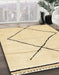 Abstract Sun Yellow Solid Rug in Family Room, abs2897