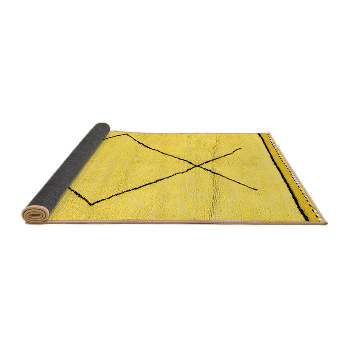 Sideview of Solid Yellow Modern Rug, abs2897yw