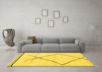 Machine Washable Solid Yellow Modern Rug, wshabs2897yw