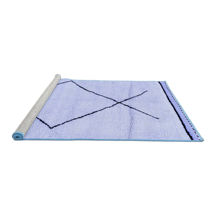 Sideview of Machine Washable Solid Blue Modern Rug, wshabs2897blu
