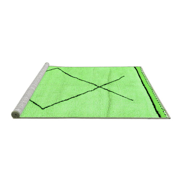 Sideview of Machine Washable Solid Green Modern Area Rugs, wshabs2897grn